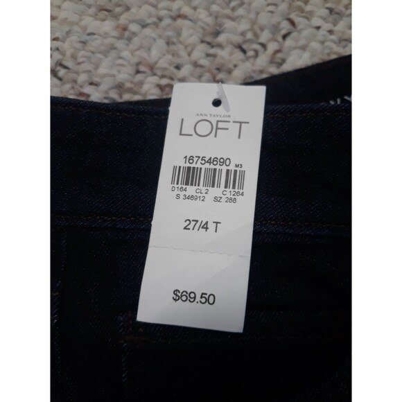 NWT Loft By Ann Taylor Curvy Skinny Jeans Classic Dark Indigo Wash Size 27/4 - Picture 10 of 11